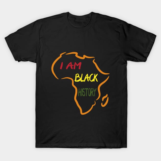 I Am Black History Africa Flag T-Shirt by SILVER01